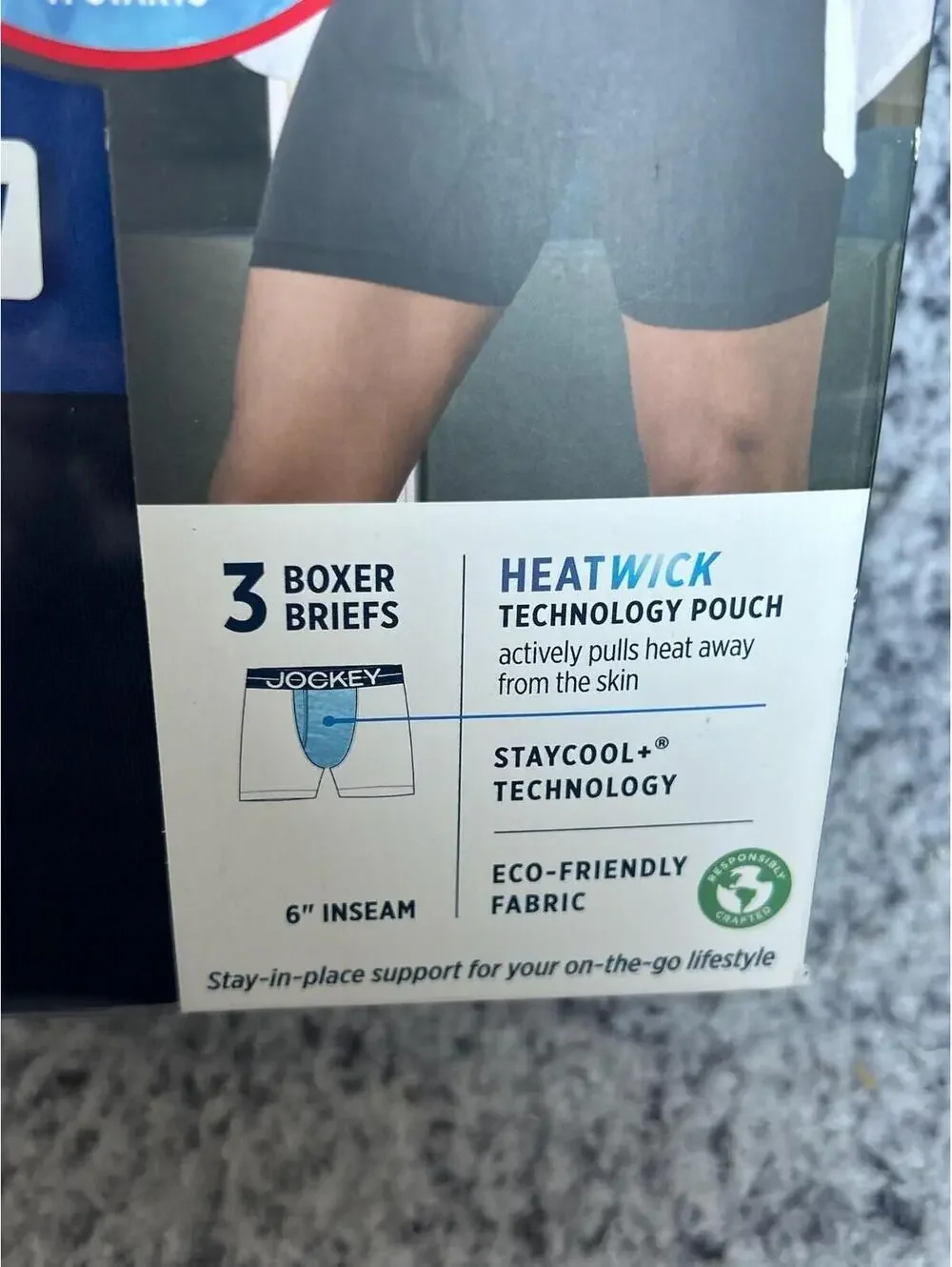 Jockey Everyday Active Infinite  Cool Microfiber 3 Boxer Briefs Size Small